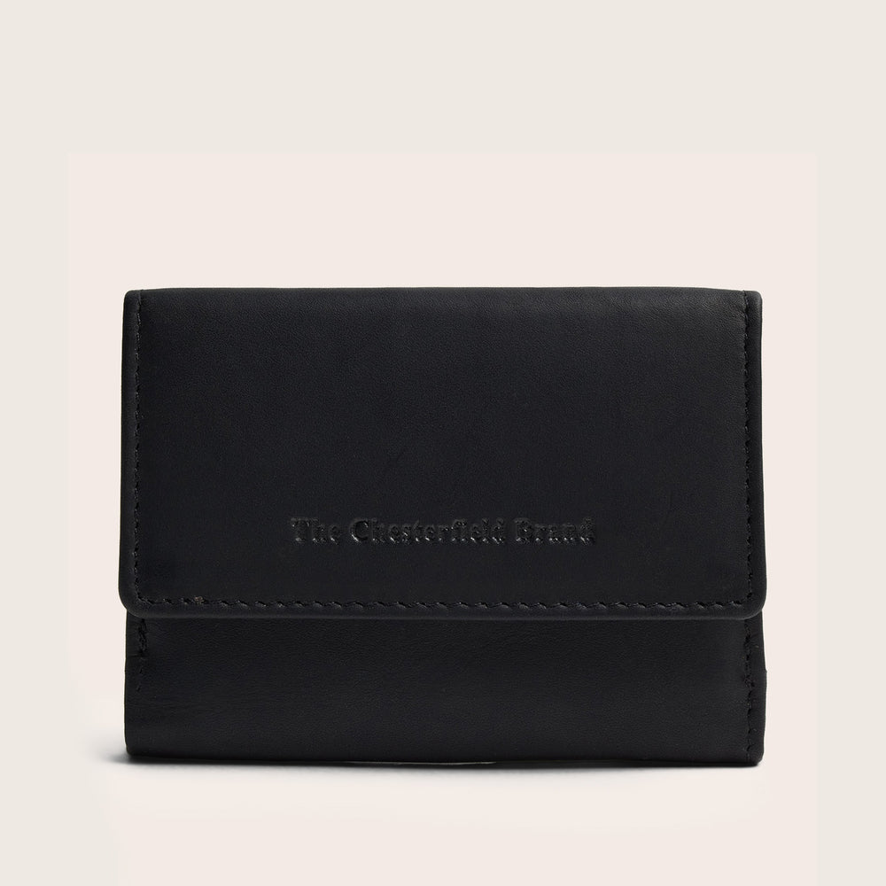 Portefeuille en Cuir Noir Avena