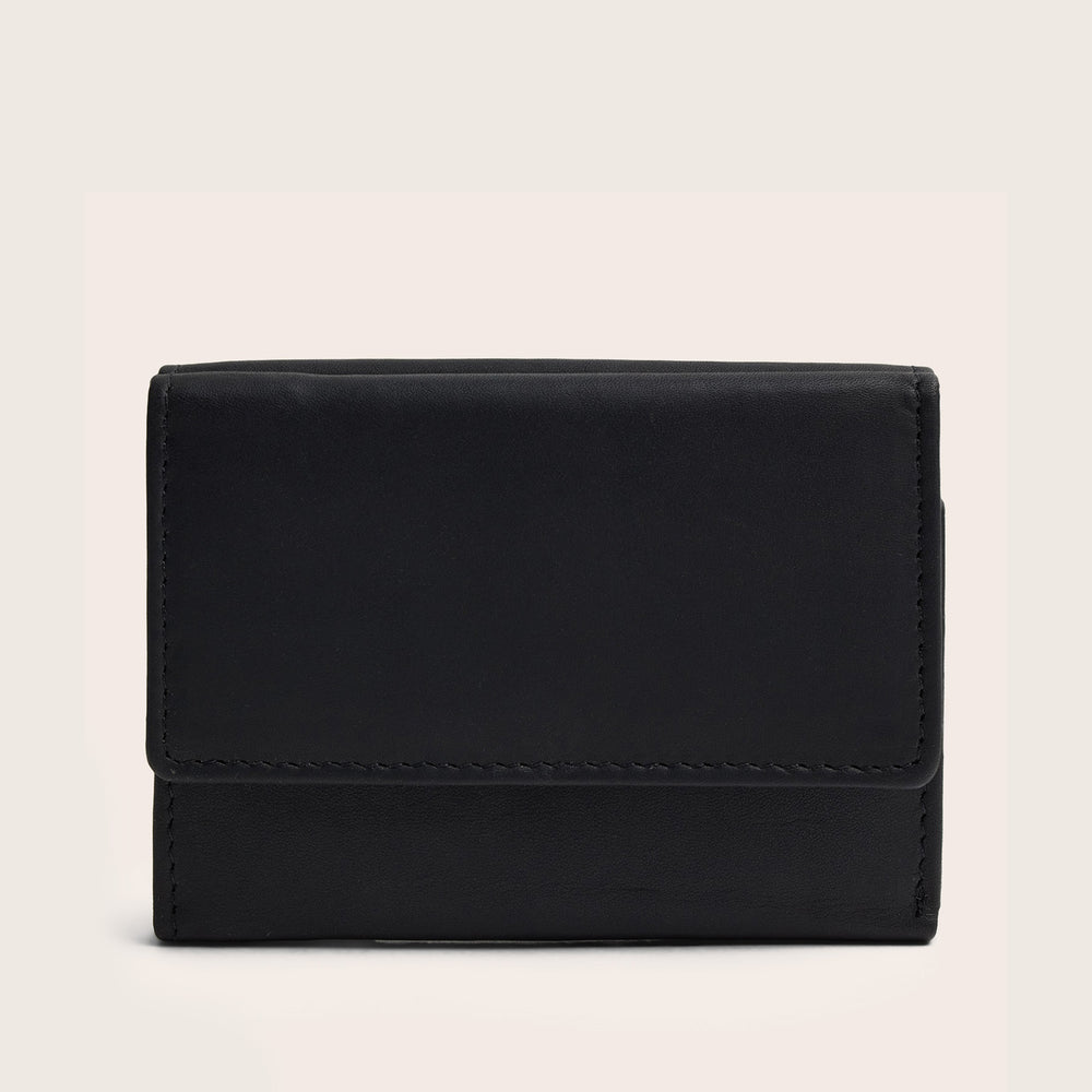 Portefeuille en Cuir Noir Avena