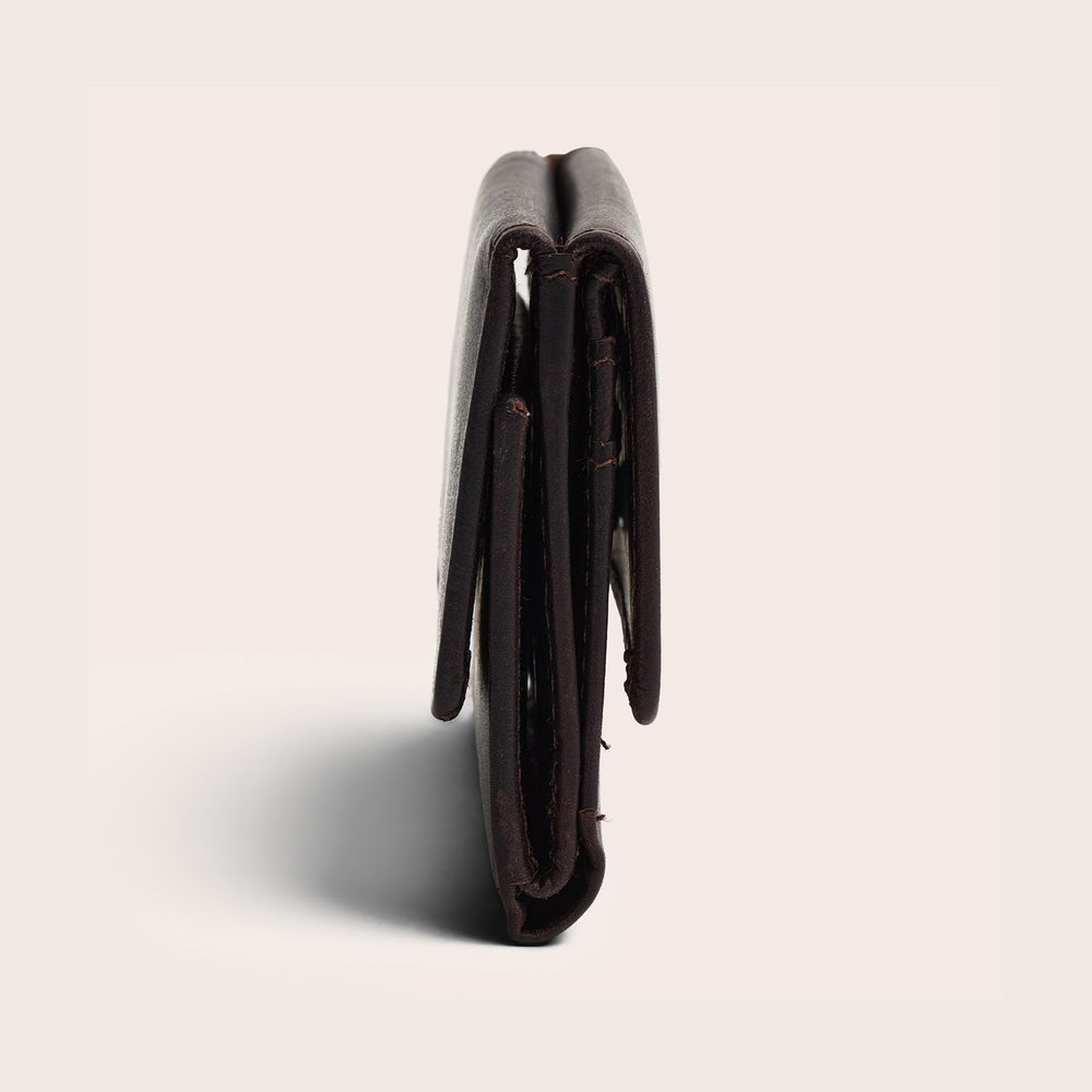 Portefeuille en Cuir Marron Avena