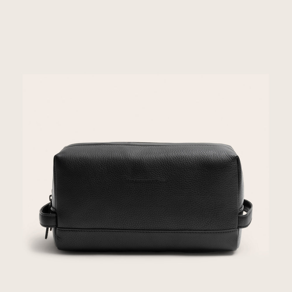 Trousse de Toilette en Cuir Noir Montelaro
