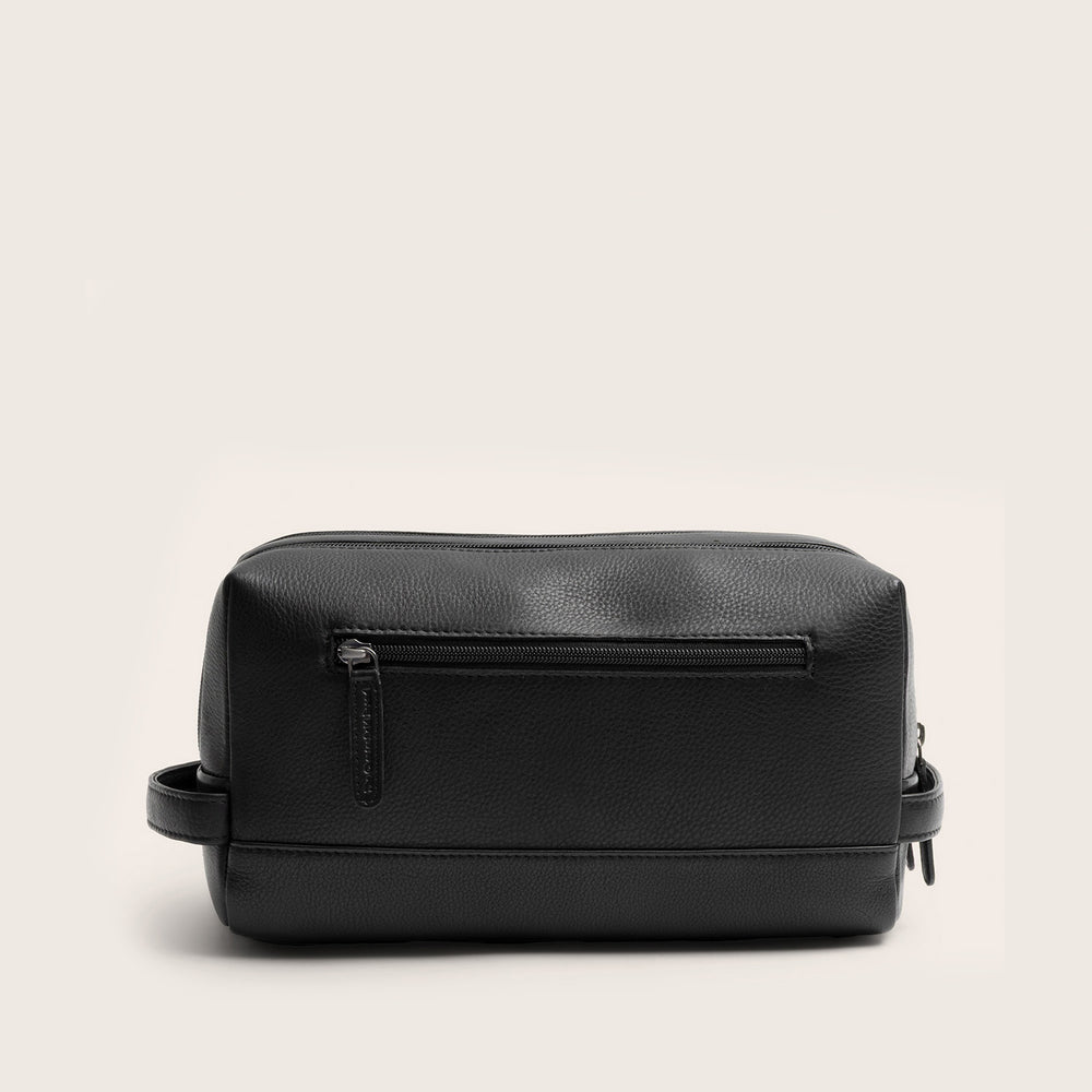 Trousse de Toilette en Cuir Noir Montelaro