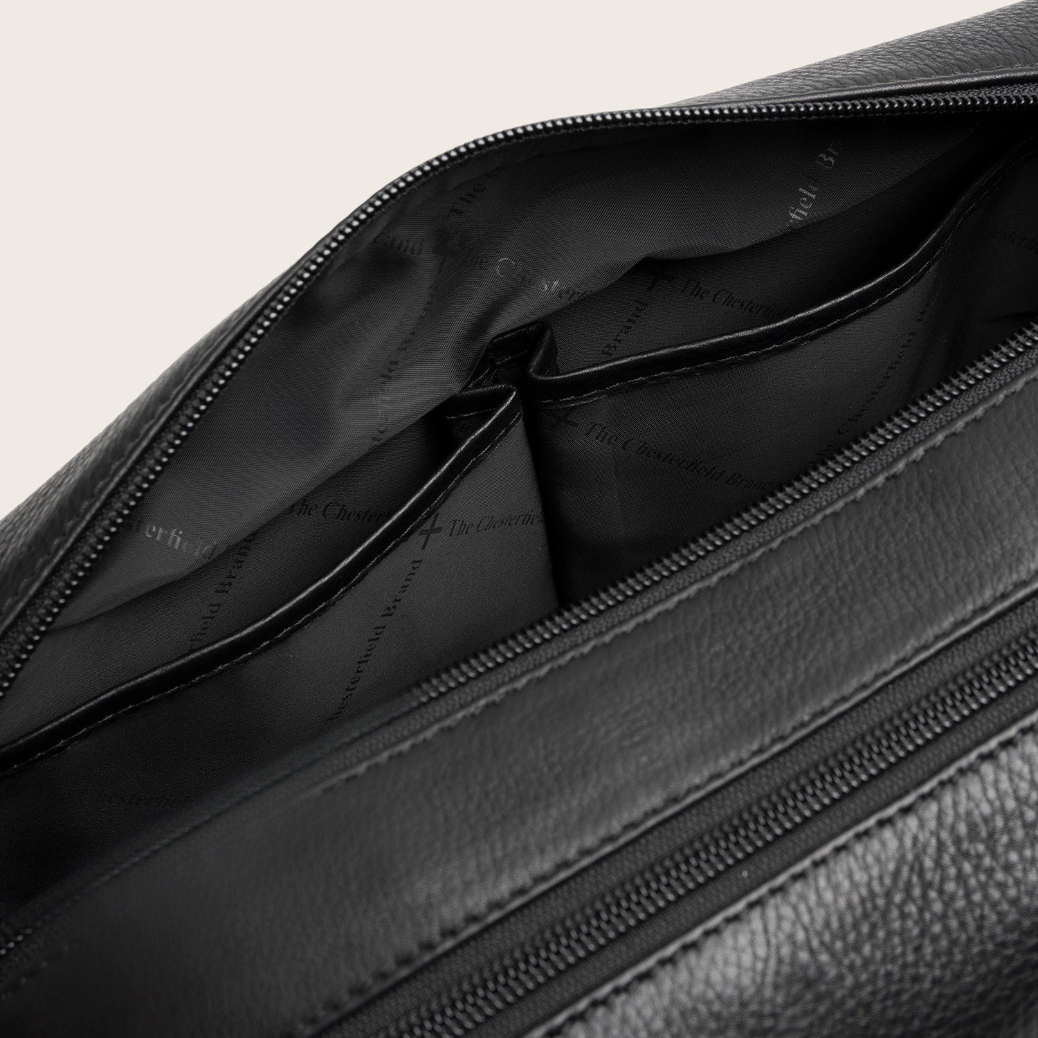 Leder Kulturtasche Schwarz Montelaro