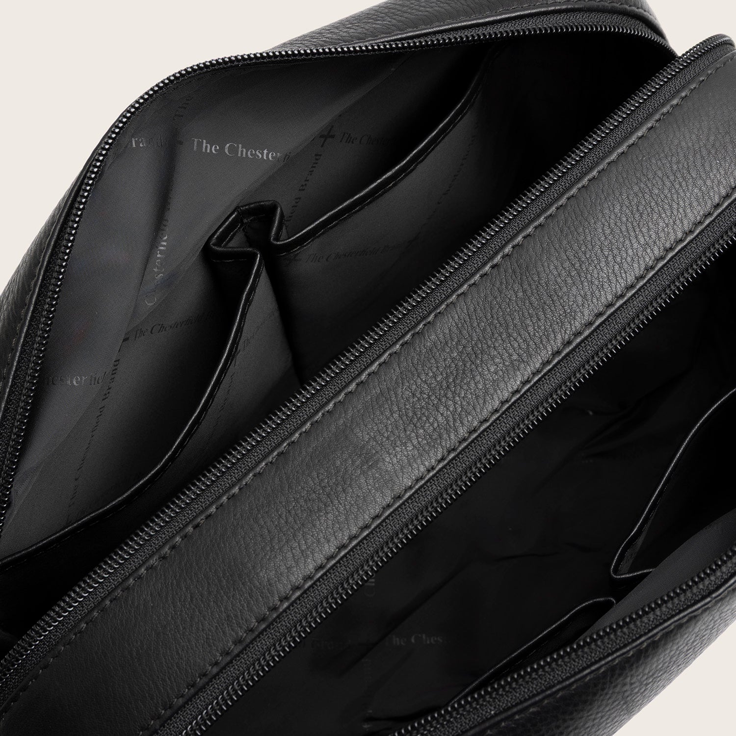 Leder Kulturtasche Schwarz Montelaro