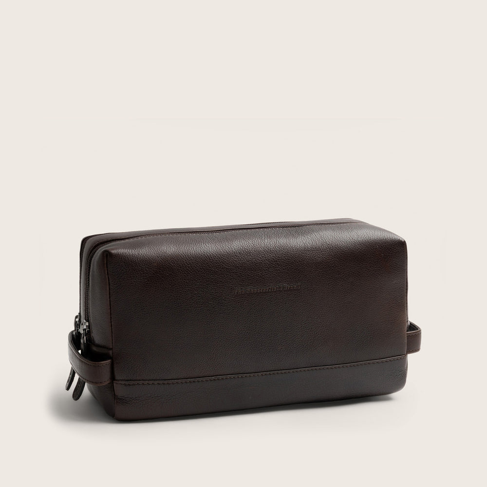 Trousse de Toilette en Cuir Marron Montelaro