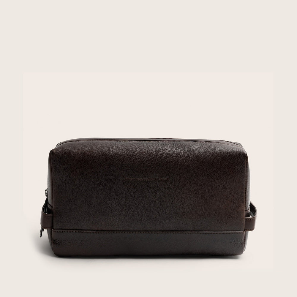 Trousse de Toilette en Cuir Marron Montelaro