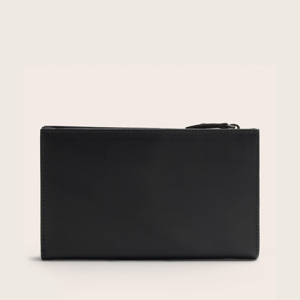 Portefeuille en Cuir Noir Seline