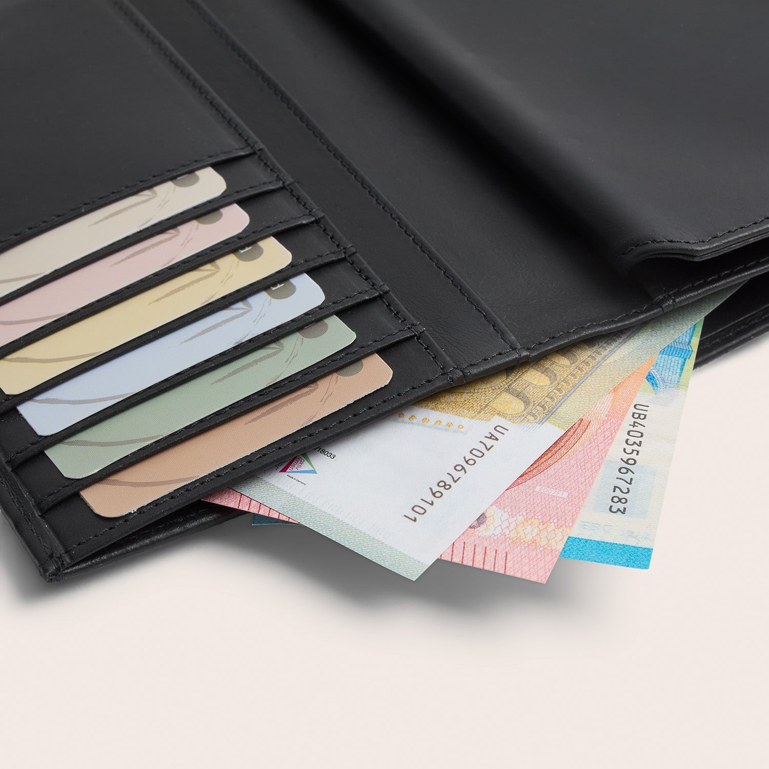 Leder Geldbörse Schwarz Seline