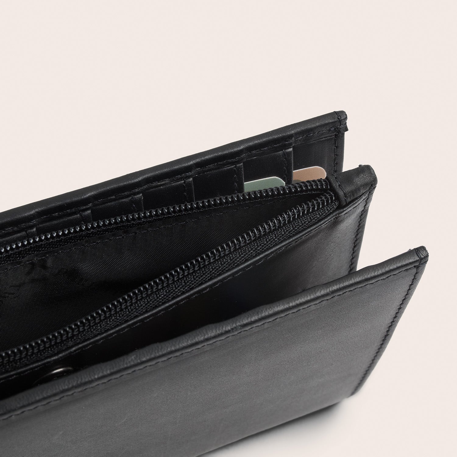 Leder Geldbörse Schwarz Seline