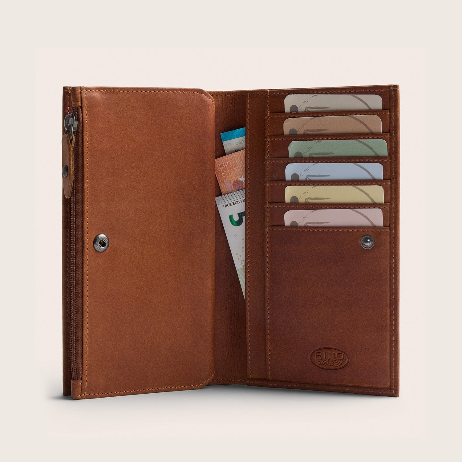Leder Geldbörse Cognac Seline
