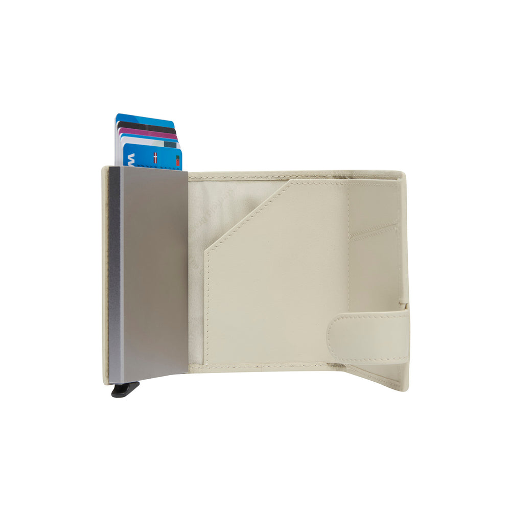 Leather Card Holder Off White Delsbo