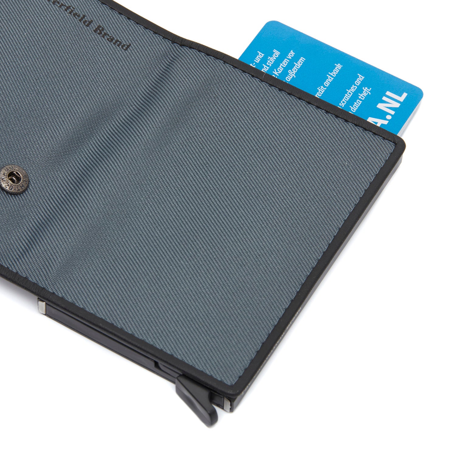 Leather Card Holder Light Grey Delsbo
