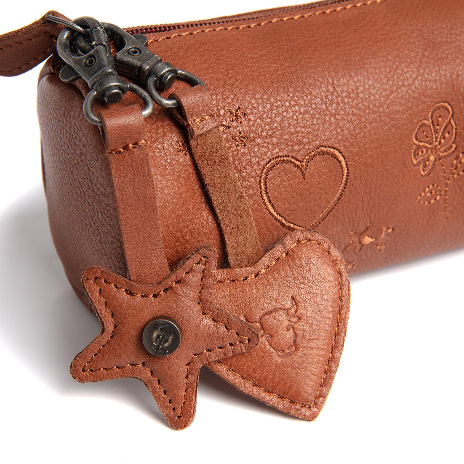 Leather Pencil Case Cognac Lilybell
