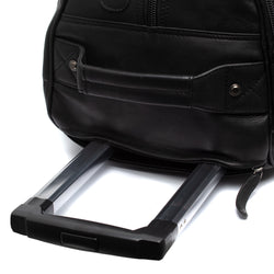Leder Trolley Reisetasche Schwarz Jayven