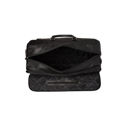 Leder Trolley Reisetasche Schwarz Jayven