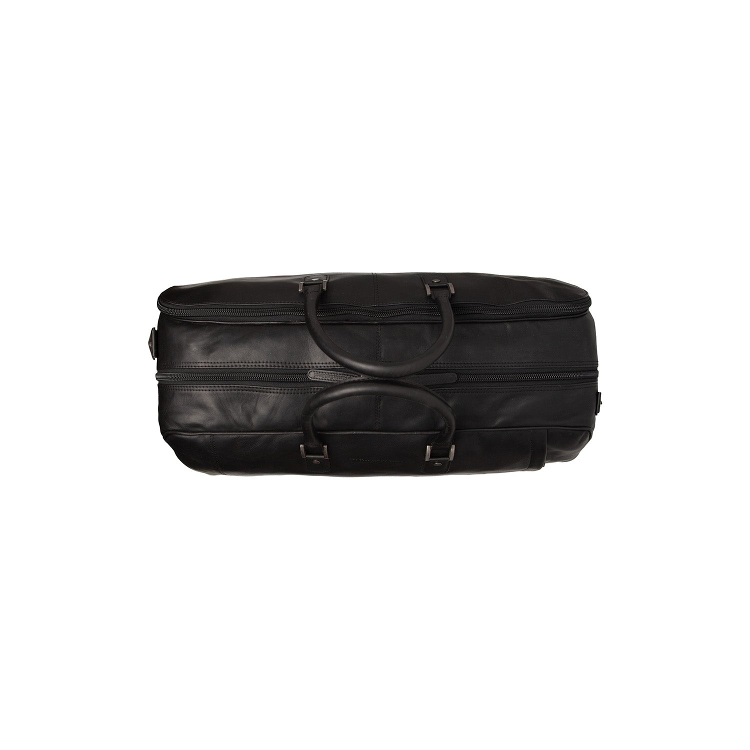 Leather Weekender Trolley Black Jayven