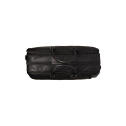 Leder Trolley Reisetasche Schwarz Jayven