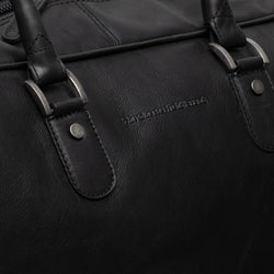 Leder Trolley Reisetasche Schwarz Jayven
