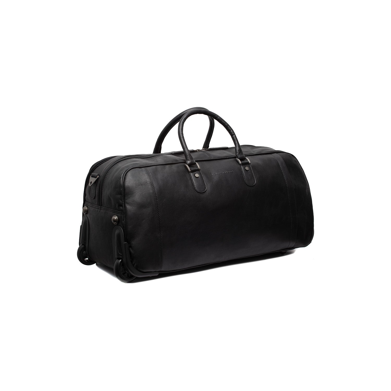 Leder Trolley Reisetasche Schwarz Jayven