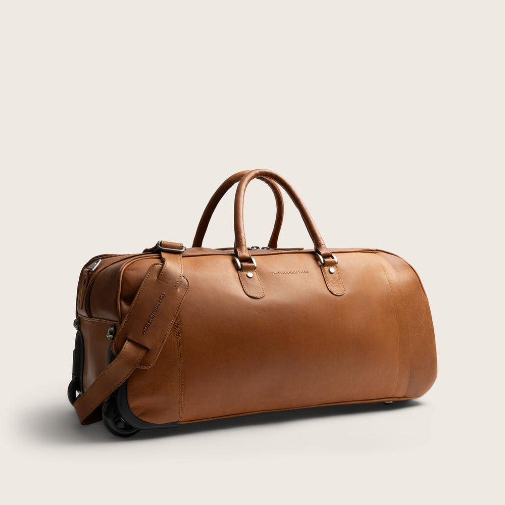 Leren Trolley Weekendtas Cognac Jayven