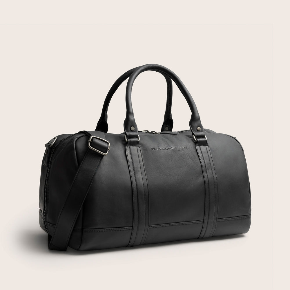 Leather Weekender Bag Black Perth