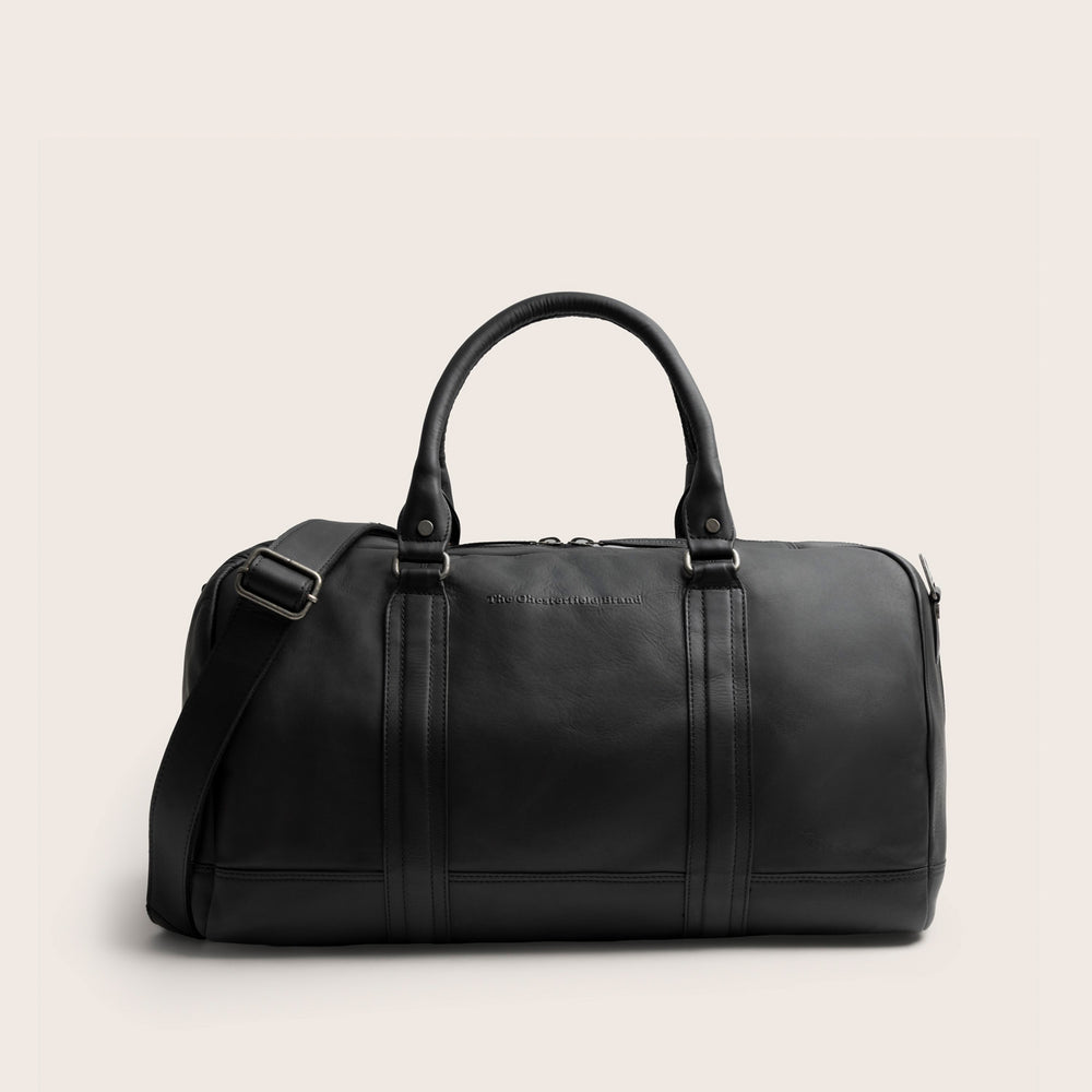 Leather Weekender Bag Black Perth
