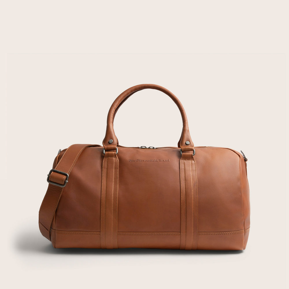 Leather Weekender Bag Cognac Perth