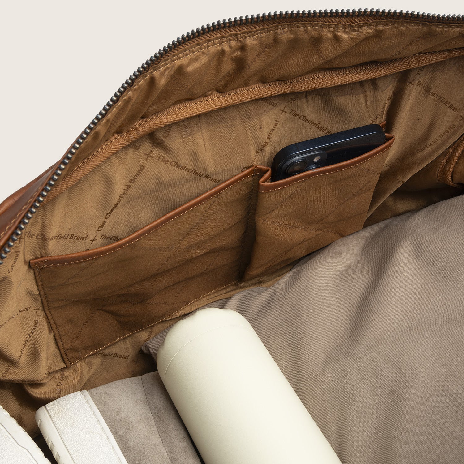 Leather Weekender Bag Cognac Perth