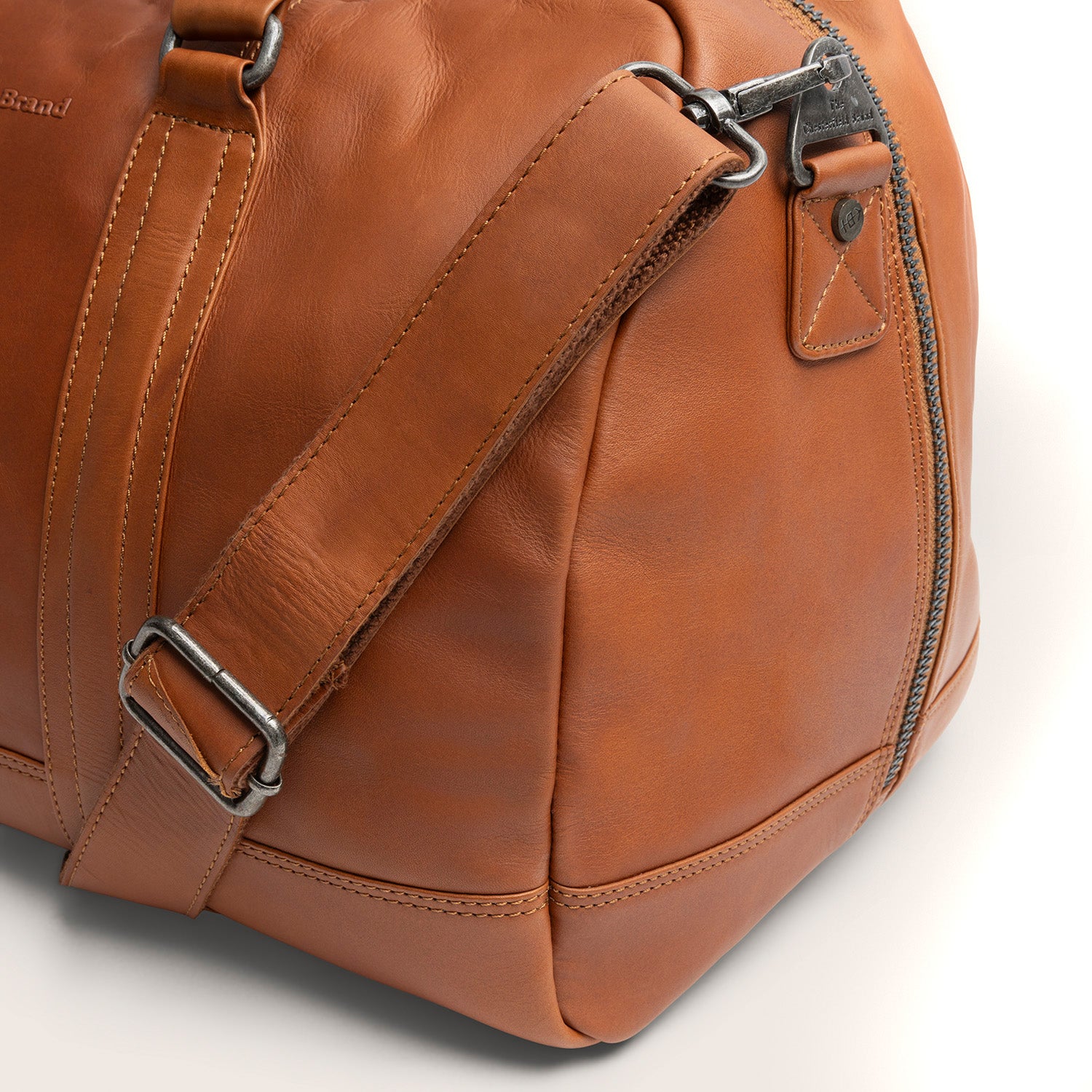 Leather Weekender Bag Cognac Perth