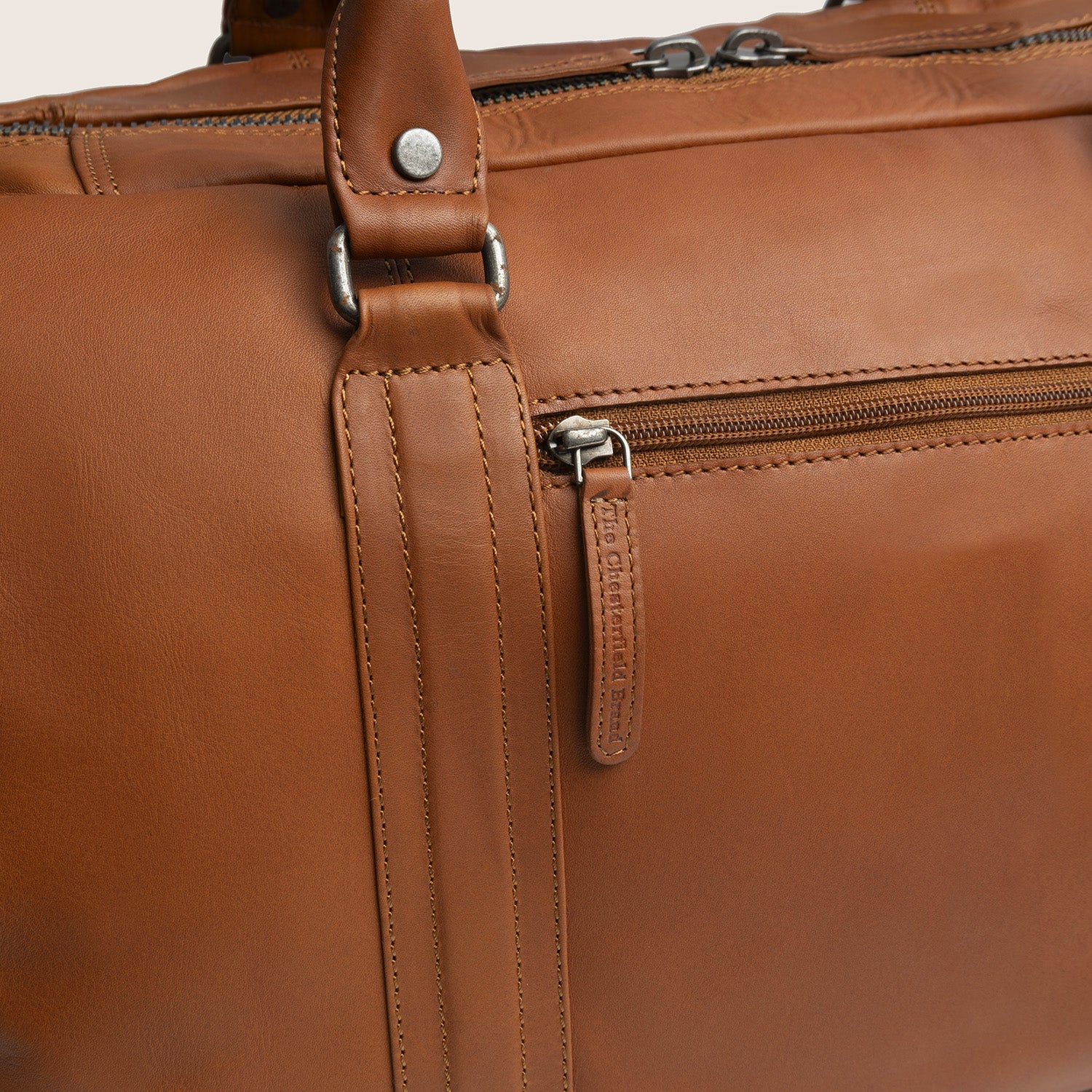 Leather Weekender Bag Cognac Perth