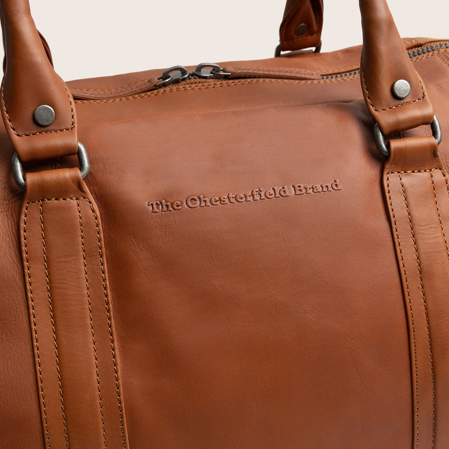Leather Weekender Bag Cognac Perth