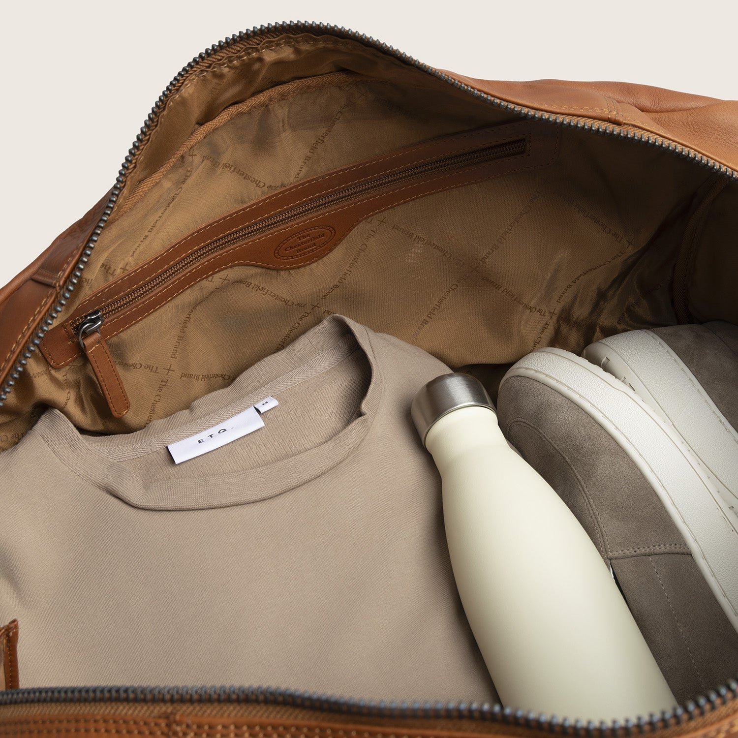 Leather Weekender Bag Cognac Perth