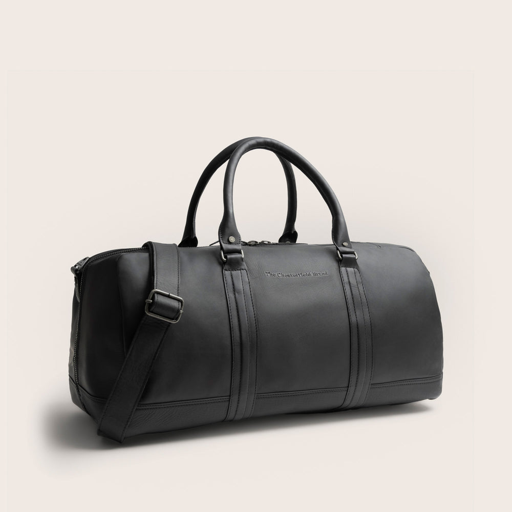 Leather Weekender Bag Black Melbourne