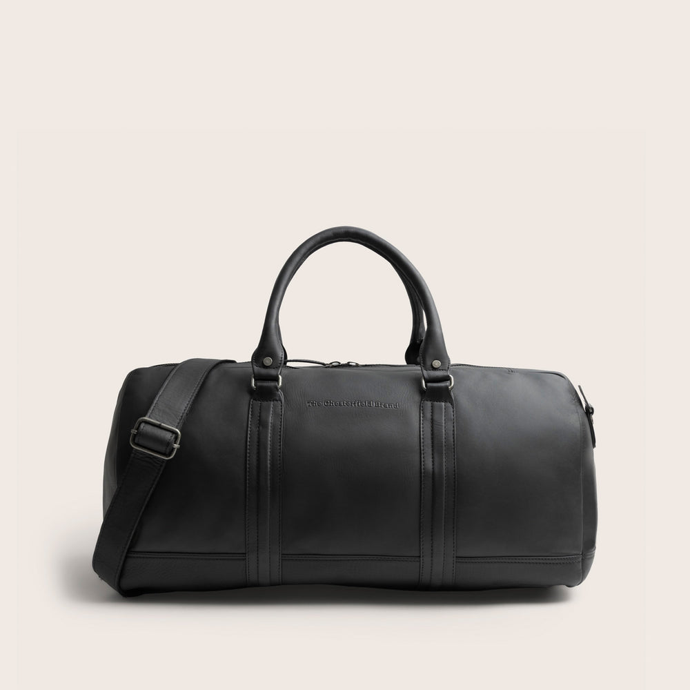 Leather Weekender Bag Black Melbourne