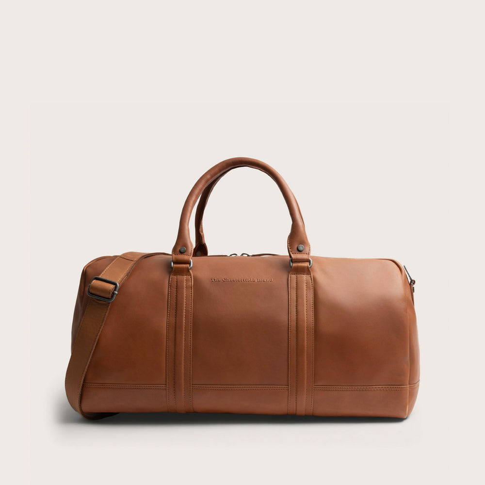 Leather Weekender Bag Cognac Perth