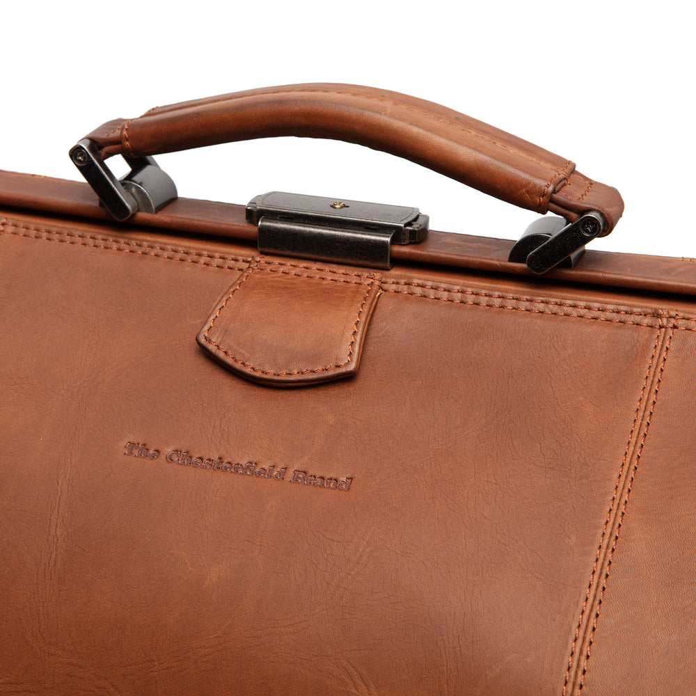 Leather Weekender Bag Cognac Corfu