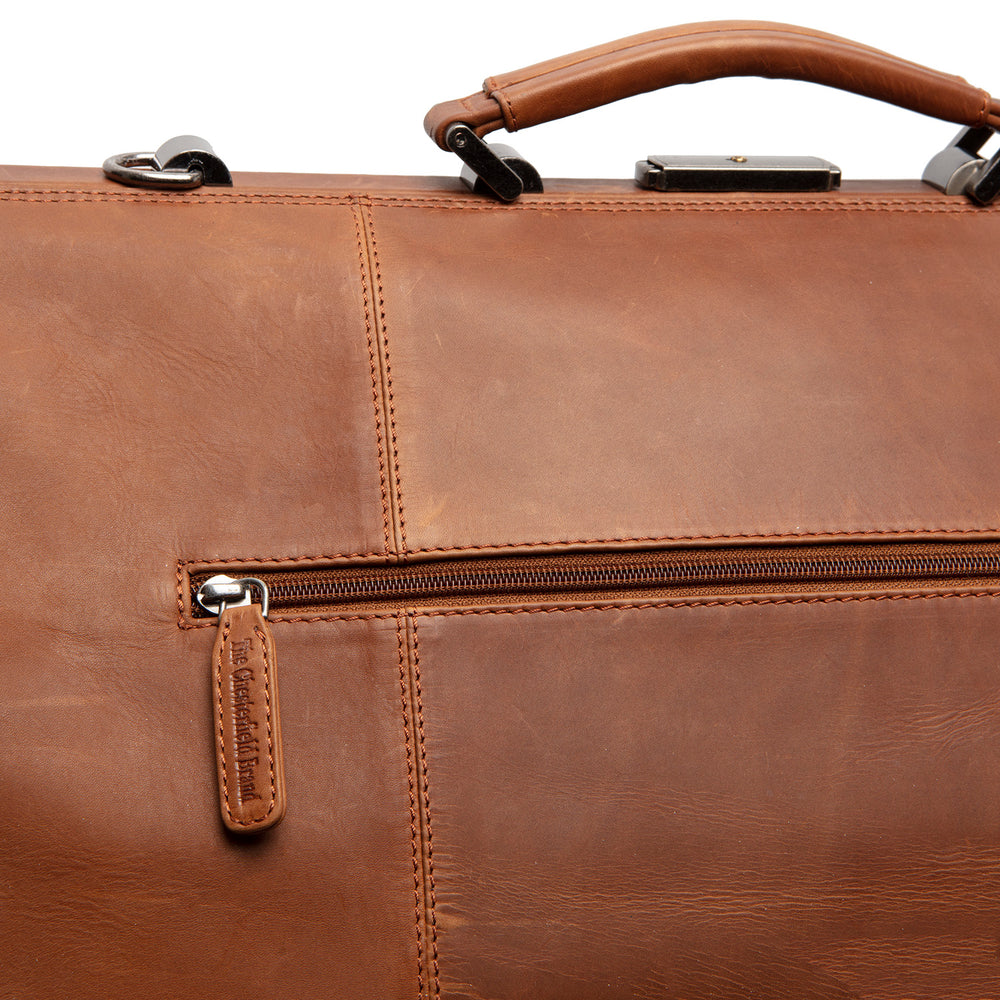 Leather Weekender Bag Cognac Corfu
