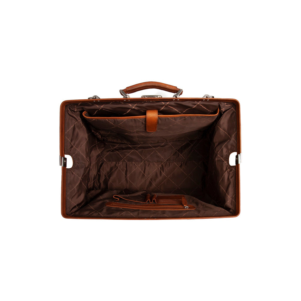 Leather Weekender Bag Cognac Corfu
