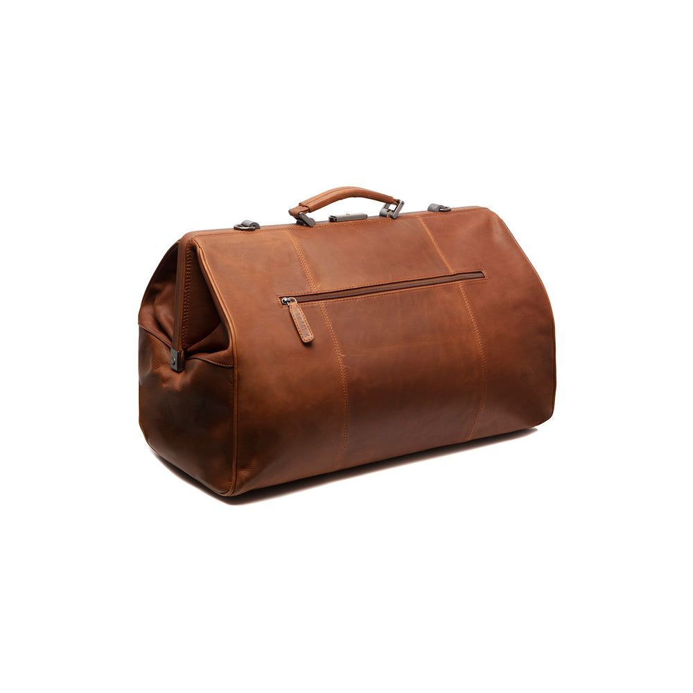 Leather Weekender Bag Cognac Corfu