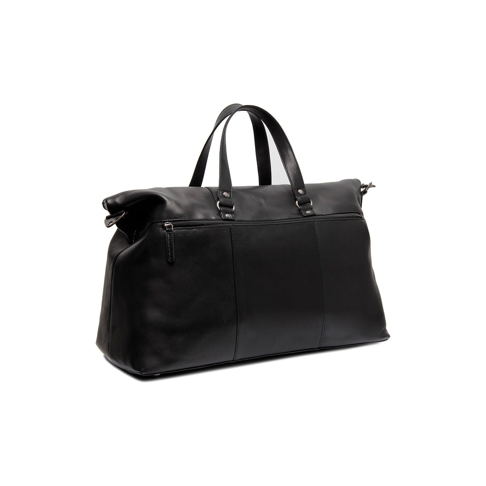 Leather Weekender Bag Black Lazio