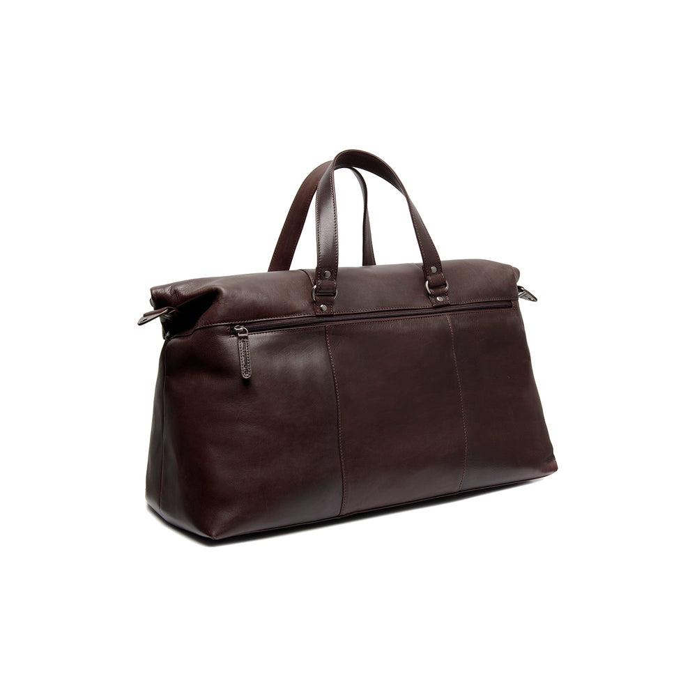 Leather Weekender Bag Brown Lazio