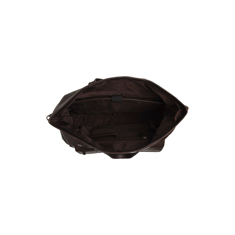 Leather Weekender Bag Brown Lazio