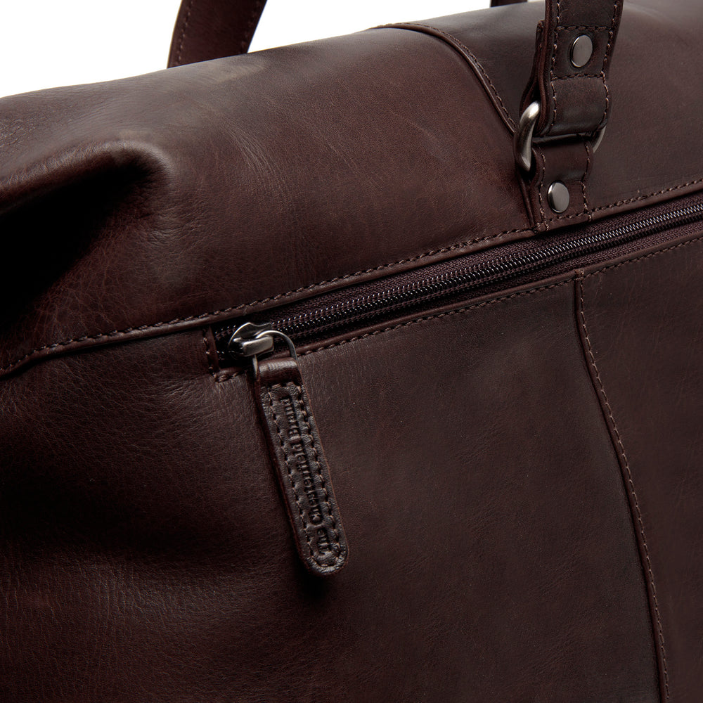 Leather Weekender Bag Brown Lazio