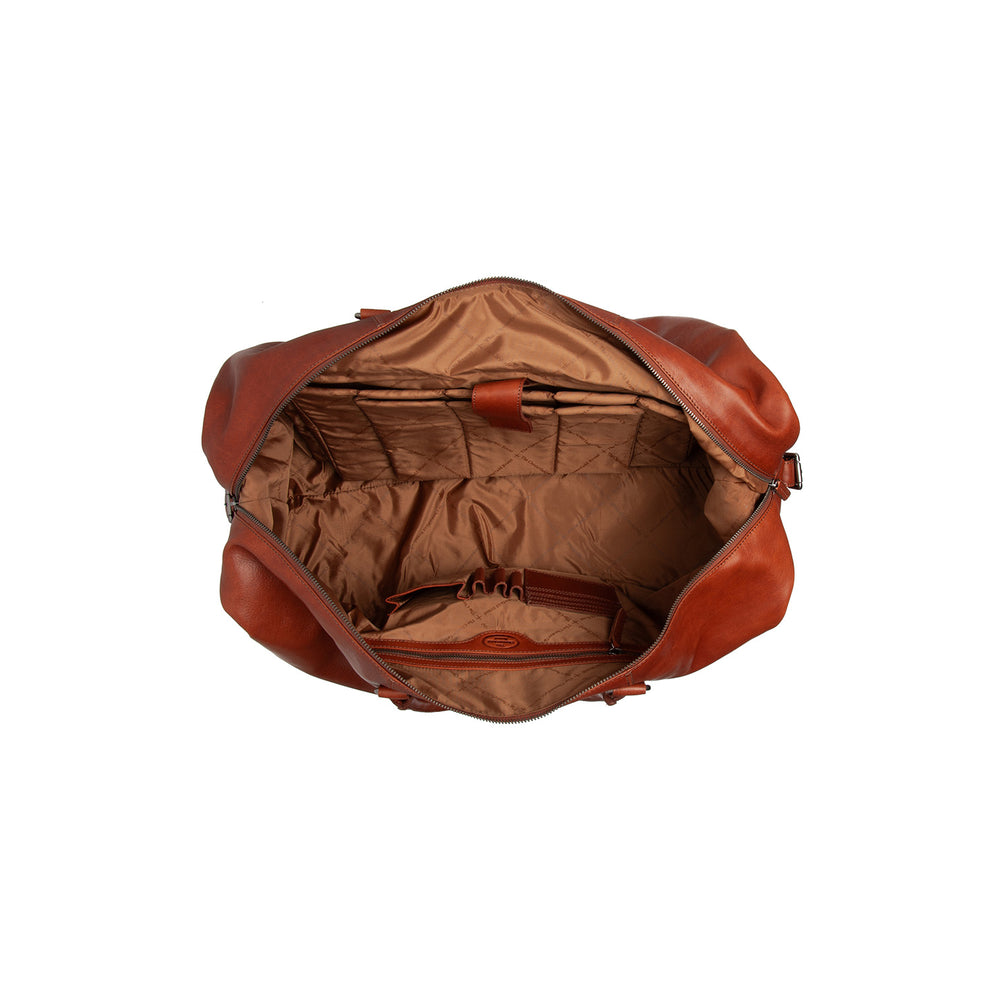 Leather Weekender Bag Cognac Cavoli