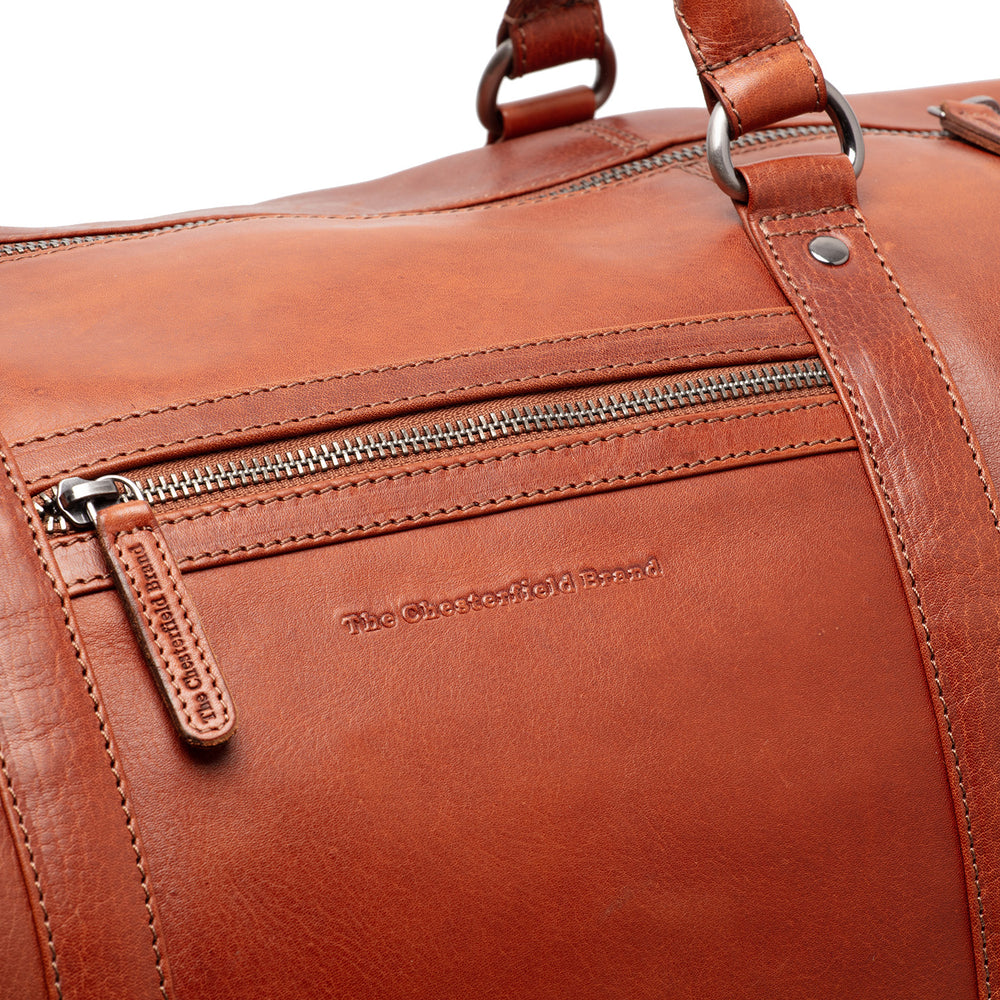 Leather Weekender Bag Cognac Cavoli