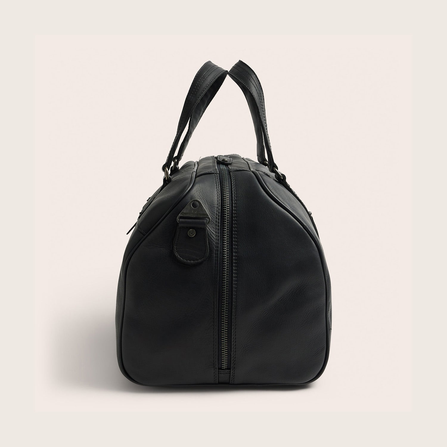 Leather Weekender Bag Black Volenza