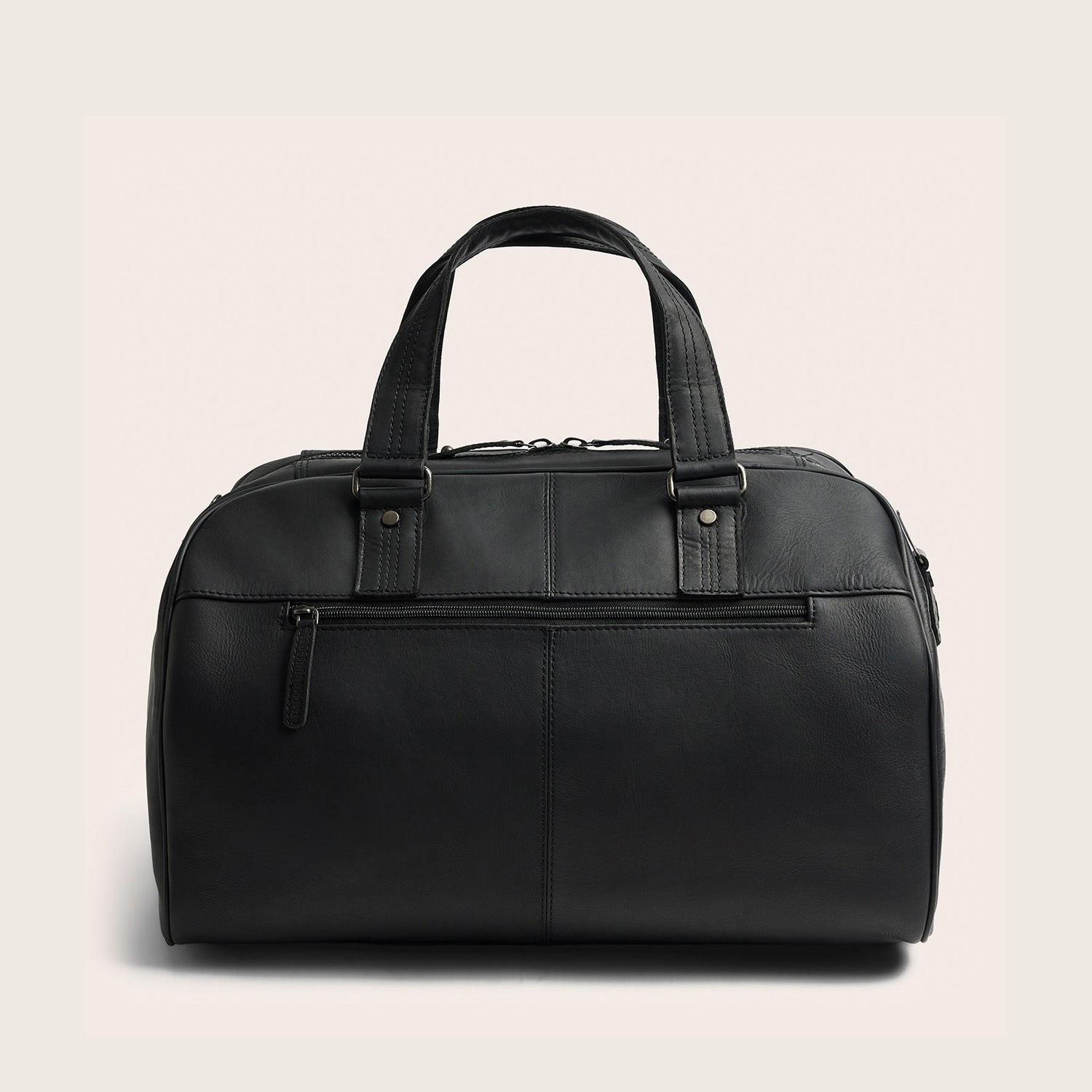 Leather Weekender Bag Black Volenza