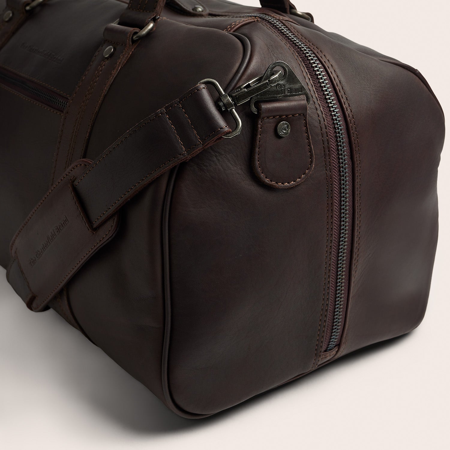 Leather Weekender Bag Brown Volenza
