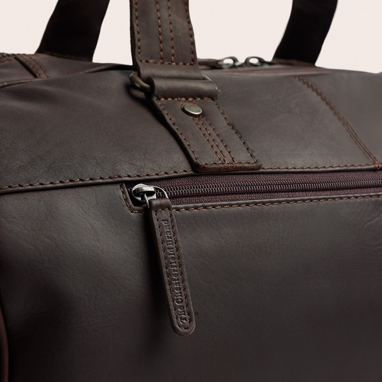 Leather Weekender Bag Brown Volenza