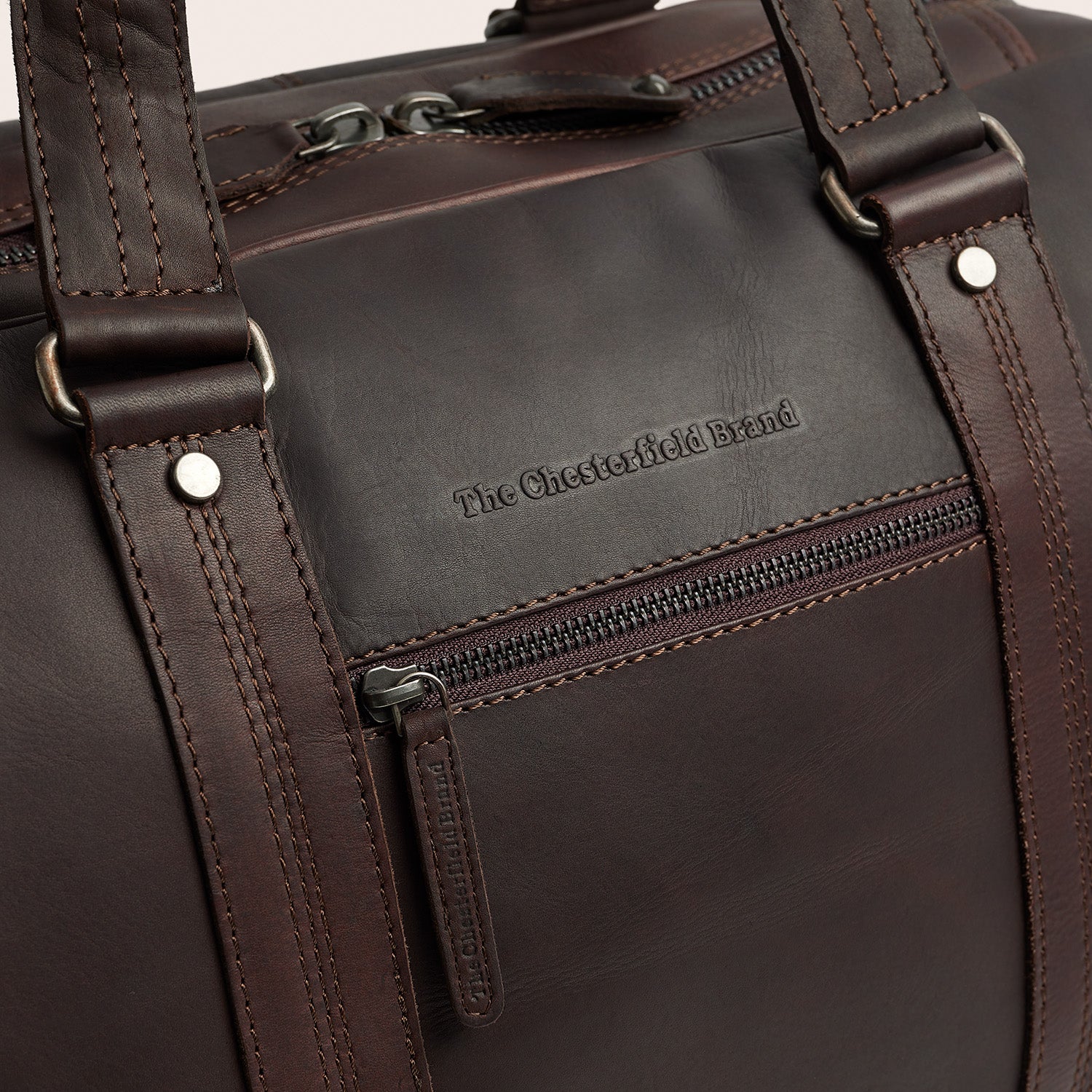 Leather Weekender Bag Brown Volenza