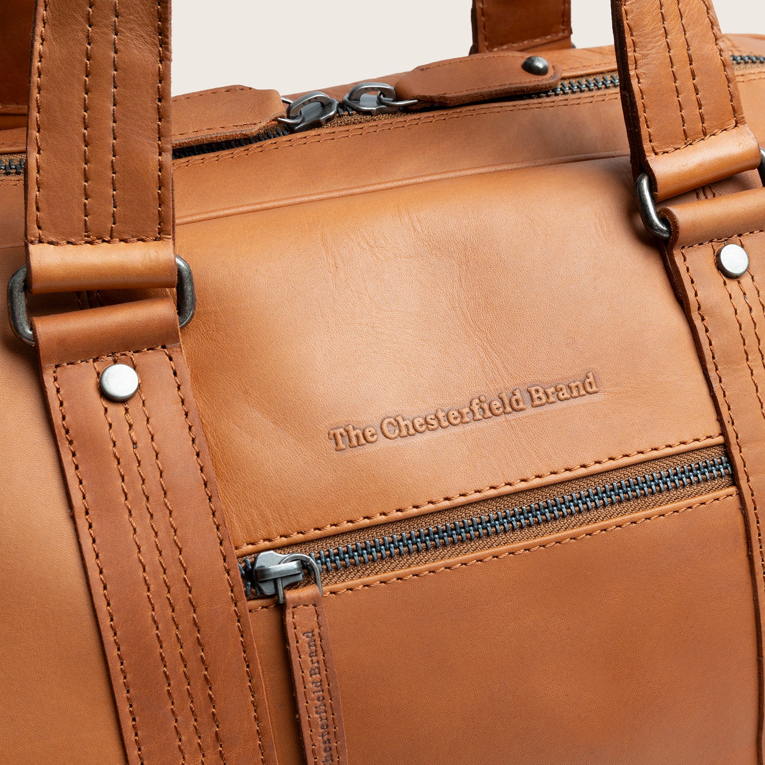 Leren Weekendtas Cognac Volenza